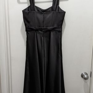 Black satin midi dress. Never worn. New but no tag.